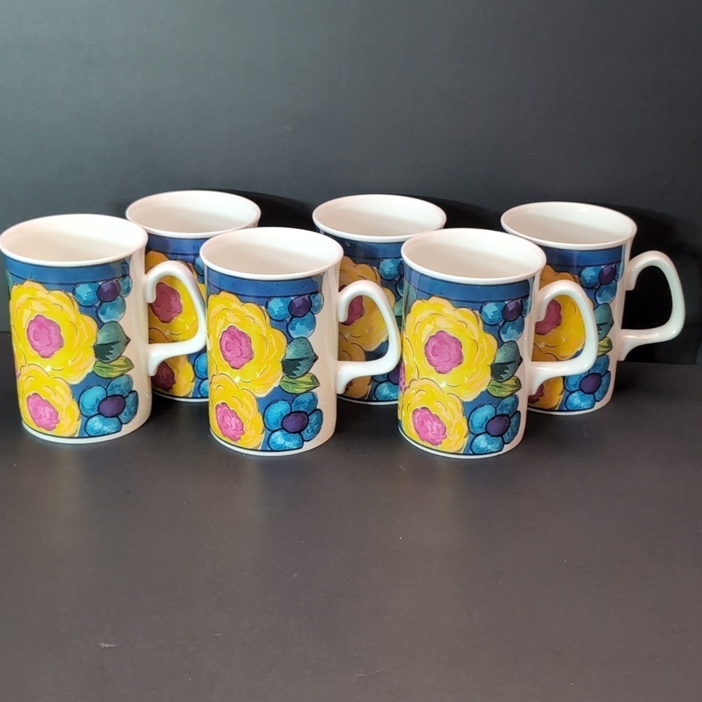 Vintage 1994 Royal Doulton Expressions lot of 6 Fine Bone China Cups.